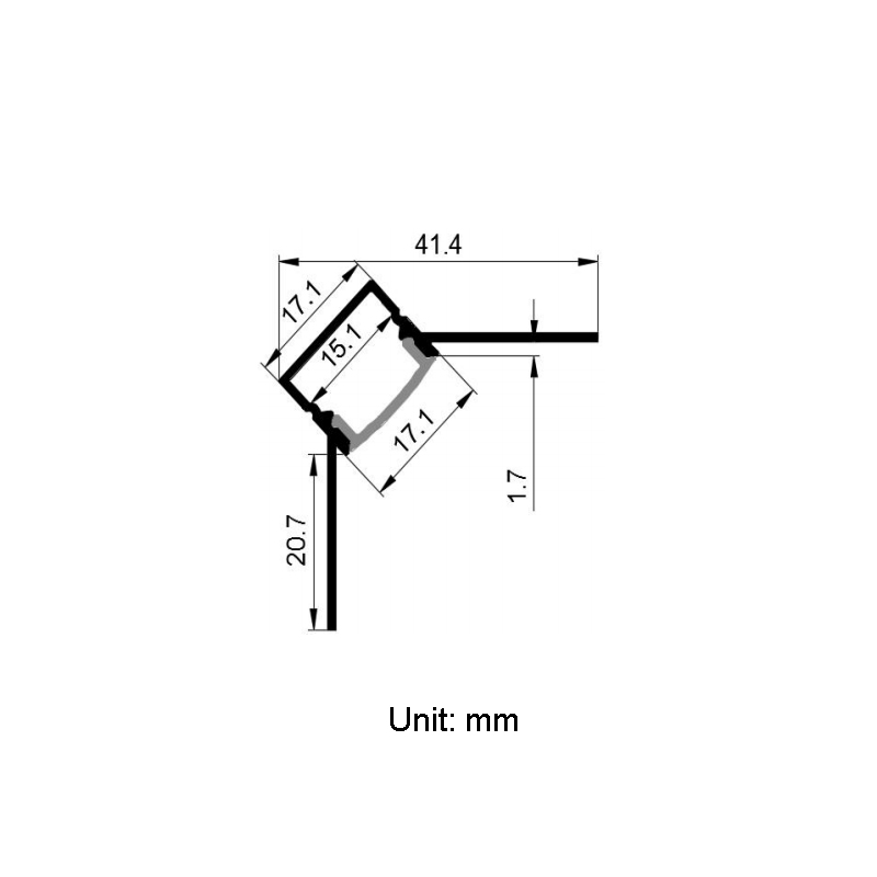 Plaster In Corner LED Aluminum Channel For 15mm Double Row LED Tape Lights Plaster In Corner LED Aluminum Channel For 15mm Double Row LED Tape Lights